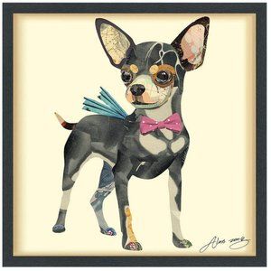 Alex Zeng Studio chihuahua art handmade dimensional Art collage by The Art Cache